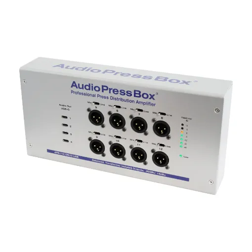 Picture of Active On-wall Audio Press Box, Dante, 8+4 USB out